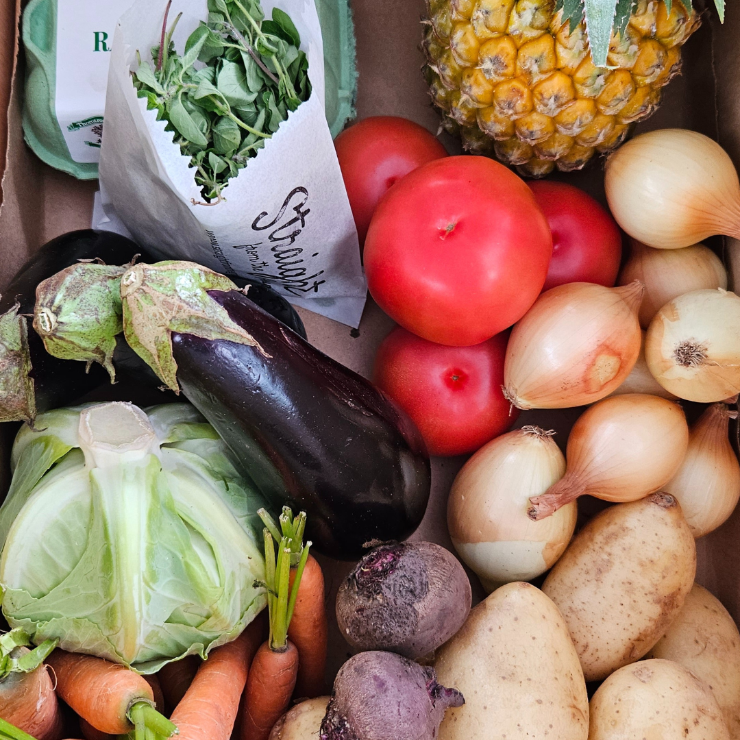 Fresh farm box ready for collection