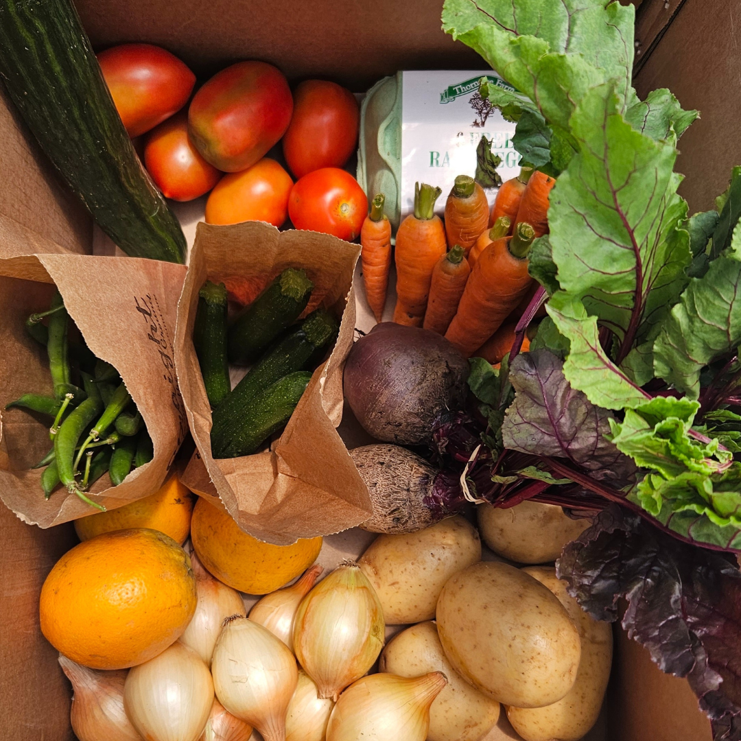Fresh farm box ready for collection